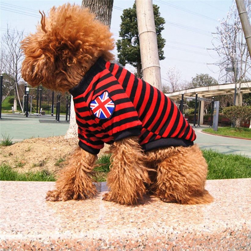 Comfy Striped Round Neck Pet Shirt