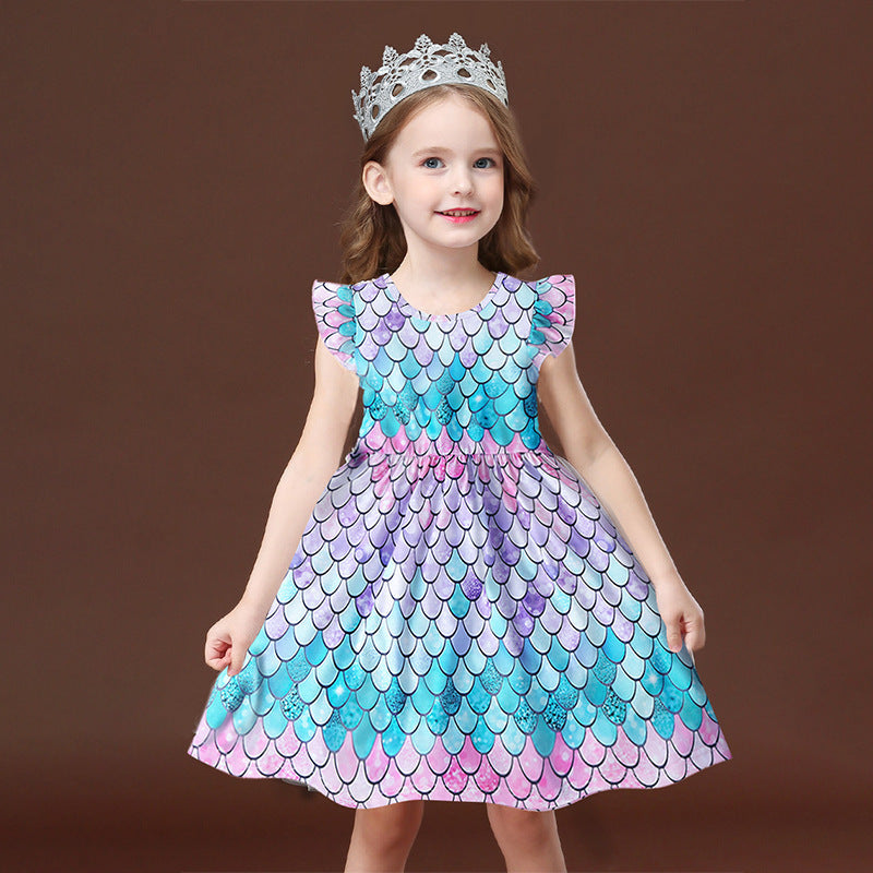 Fish scale print dress
