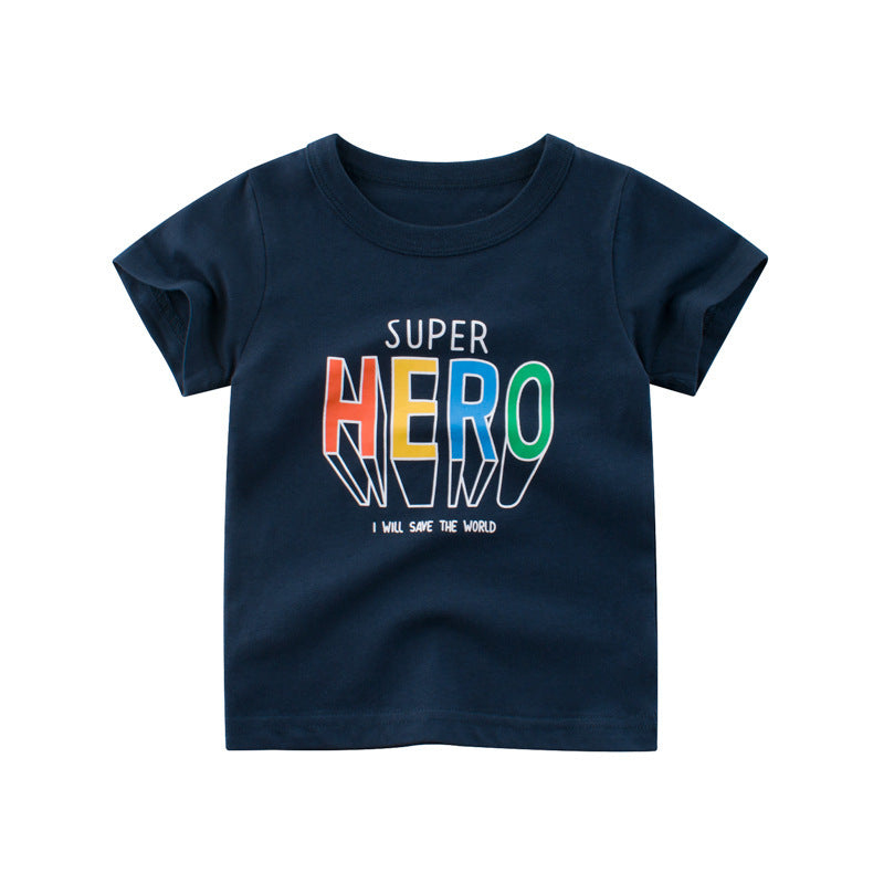 Kids Casual Short Sleeve Tee Soft Cotton Regular Fit