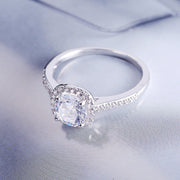 Women's Square Cut Silver Cubic Zirconia Engagement Ring
