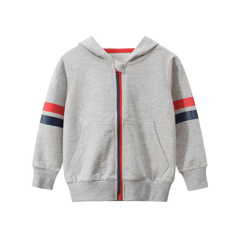 Boys Zip Hoodie Cotton Sweater Casual Toddler Cozy