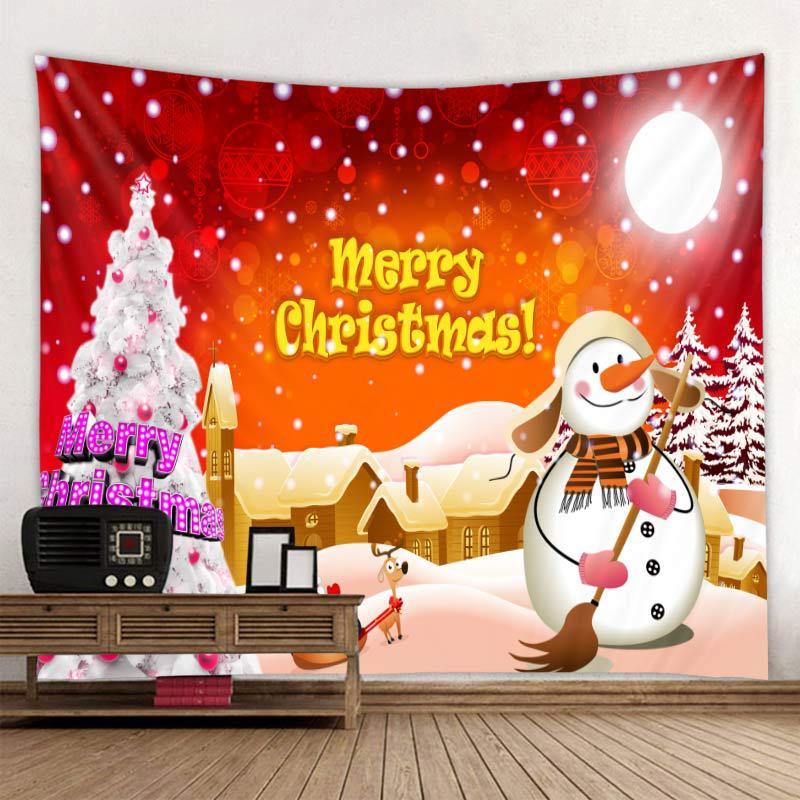 Christmas Tapestry Wall Cloth Fireplace Background Decoration