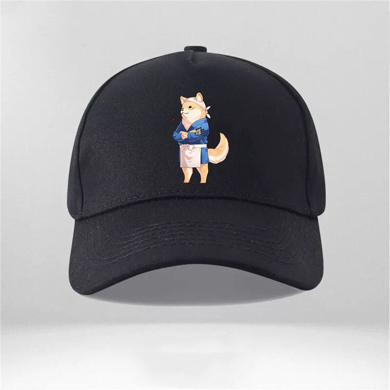 Cartoon Dog Shiba Inu Couple Peaked Cap for Men and Women – New Trendy Adjustable Hat