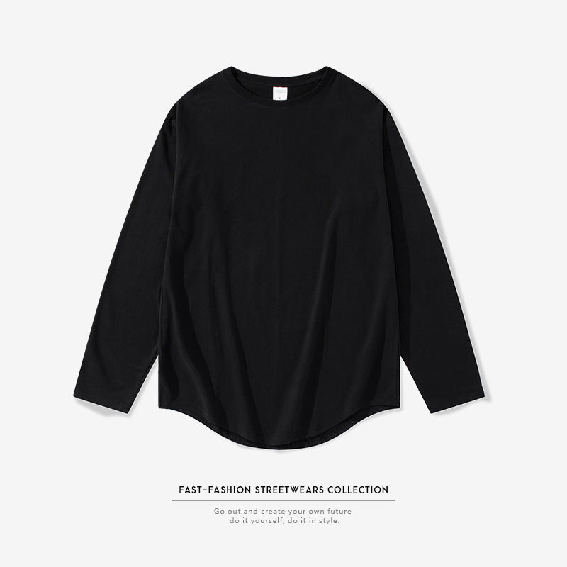 Curved men's loose t-shirt bottoming shirt