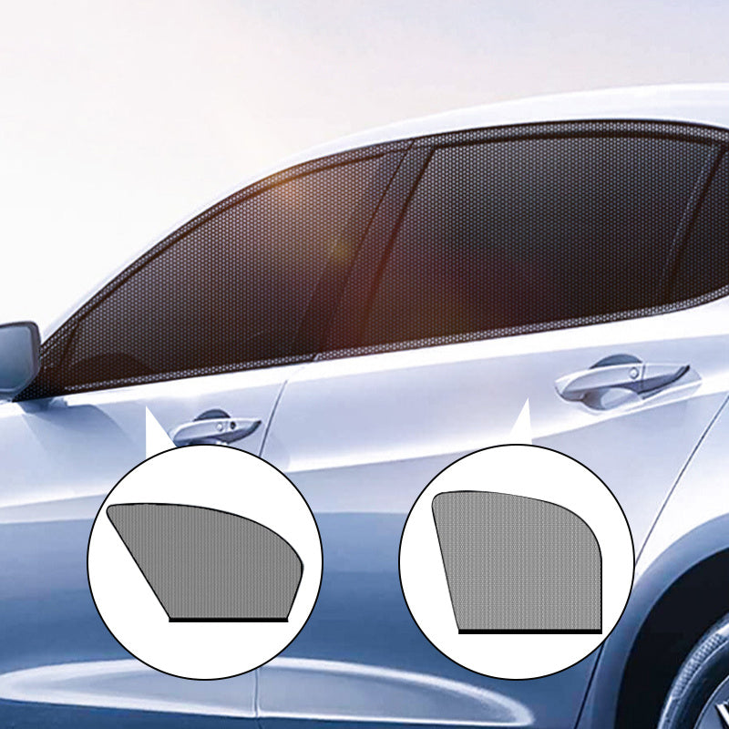 Car Front and Rear Side Curtain Sun Visor Shade, UV Protection and Anti-Mosquito Mesh Cover for Windows