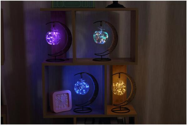 LED Rattan Ball String Lights Creative Copper Wire Decorative Lamp for Bedroom and Christmas