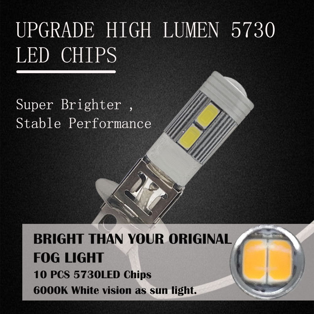H3/H1 LED Car Fog Light Bulbs – High Brightness Auto Front Lamp