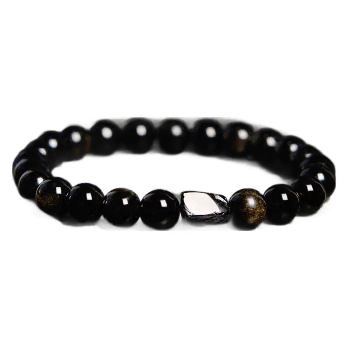 Natural Obsidian Single Ring Bracelet Fashion Simple