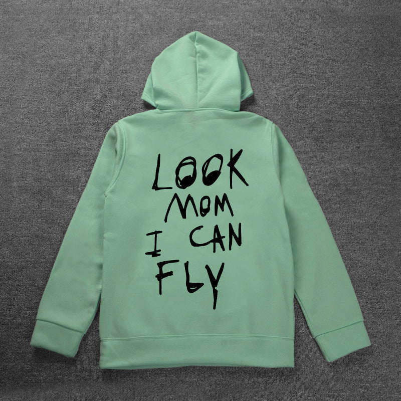 Unisex Loose Fit Hoodie Polyester Printed Casual Wear