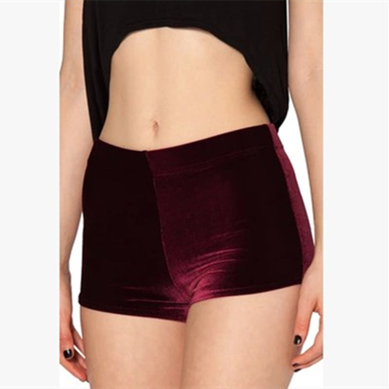 Women's Gold Velvet Shorts – Trendy Korean Spring Casual Pants