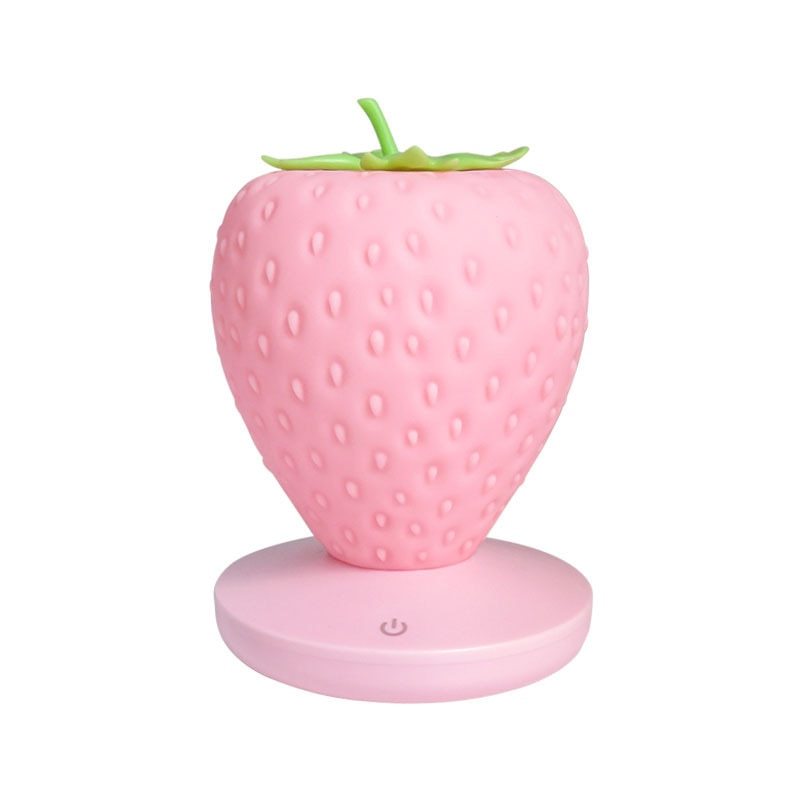 USB Rechargeable Strawberry Night Light – Cute LED Desk & Bedside Lamp