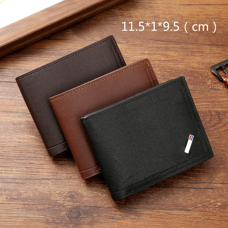 Horizontal PU Leather Wallet Unisex With Geometric Pattern