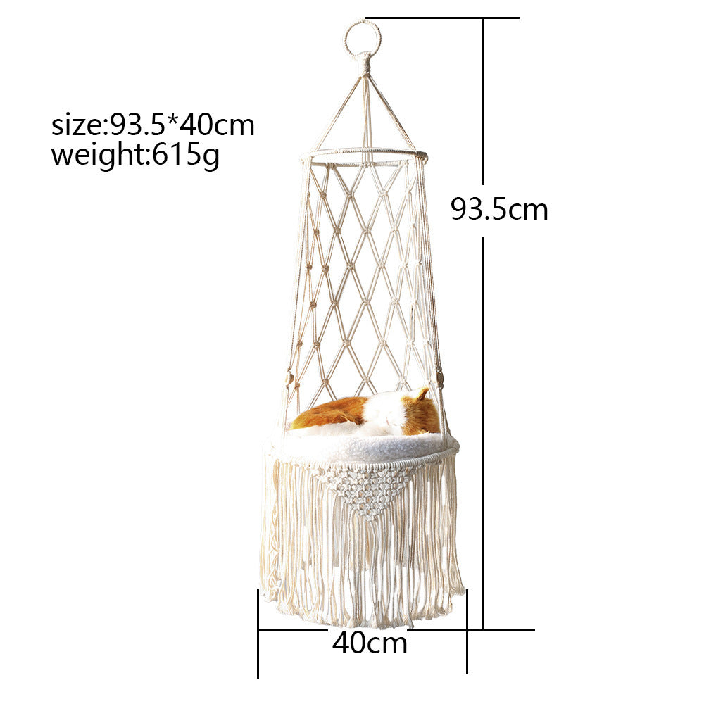 Hand-woven Cat Hanging Basket Pet Hammock