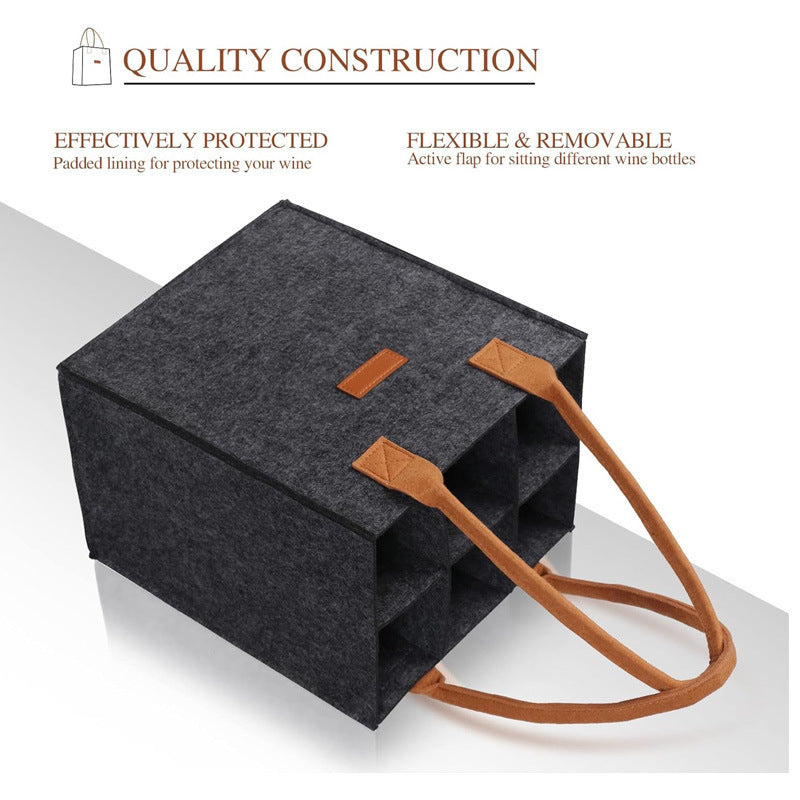 Felt Red Wine Gift Bag Storage Tote
