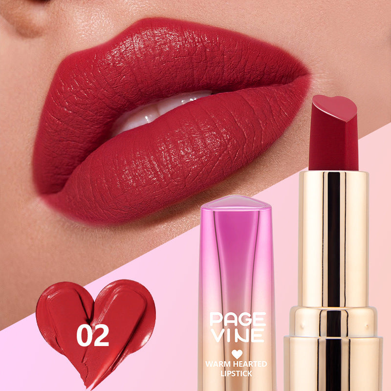 Six-color Heart-shaped Matte Lipstick Easy To Color And Moisten