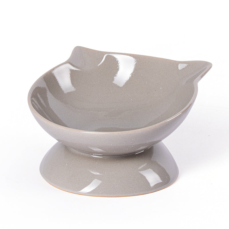 Ceramic Bowl For Cats To Protect The Cervical Spine With Slanted Mouth