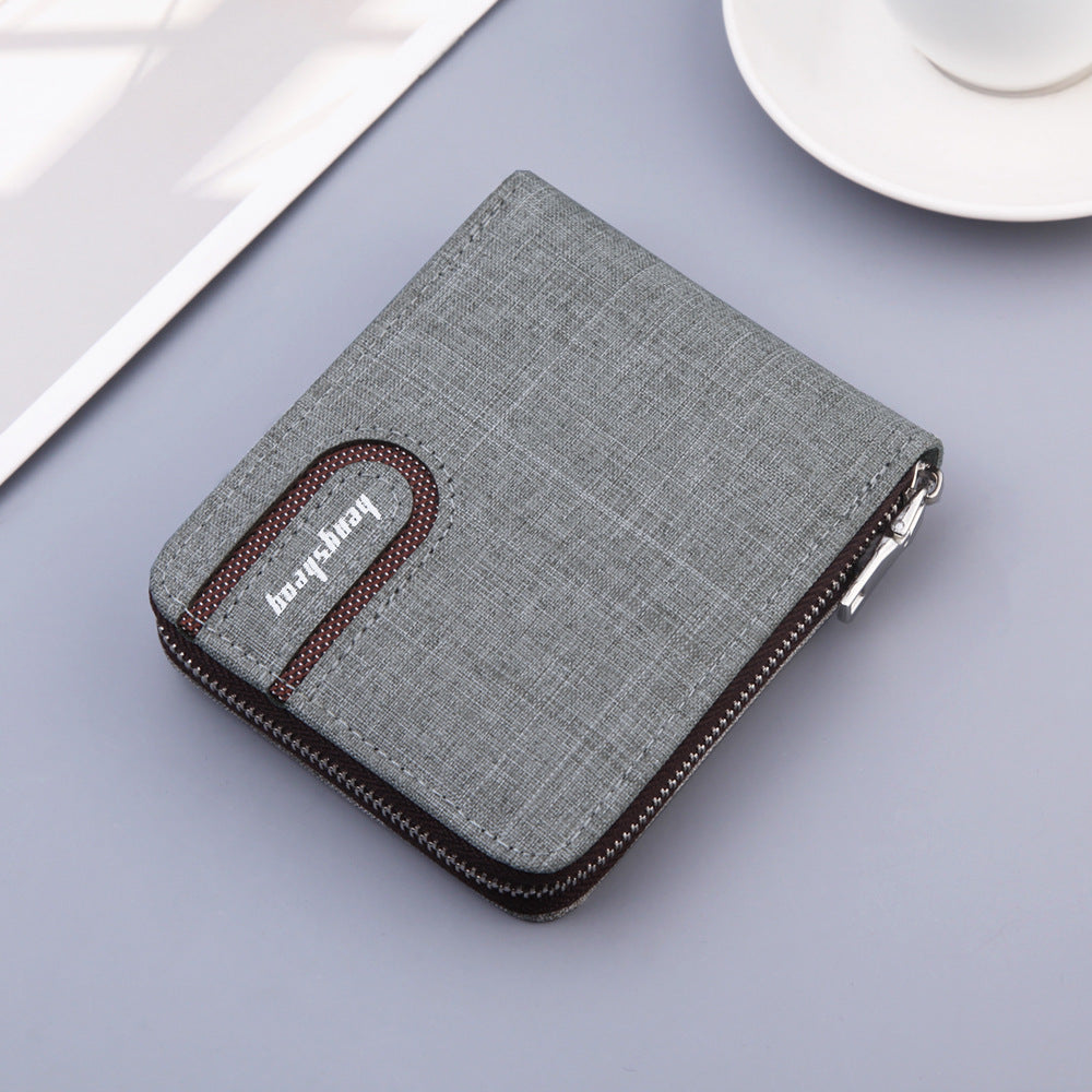 Men's Canvas Short Multifunctional Wallet
