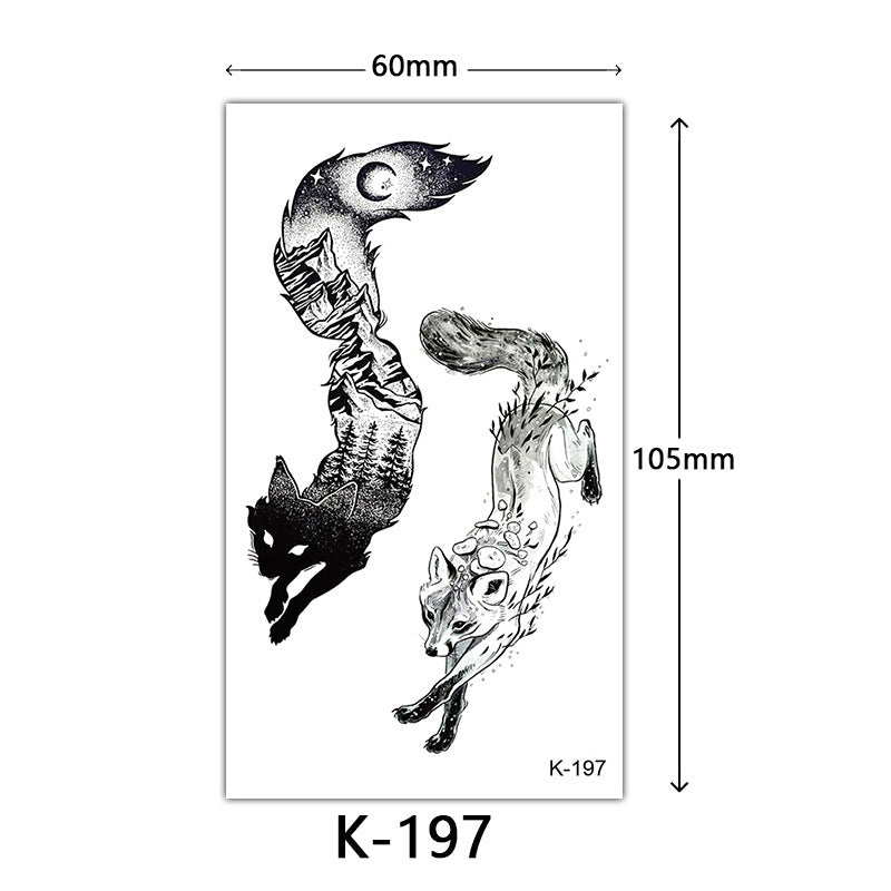 Tattoo Stickers – English Letters, Flowers, Butterfly Sketch Lines, Waterproof Temporary Tattoo