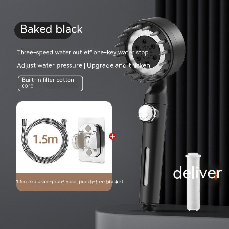 Skin Beautifying Handheld Shower with Filter Booster – Red Spray Nozzle
