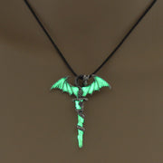 Fashion Trendy Men's Domineering Luminous Flame Dragon Necklace