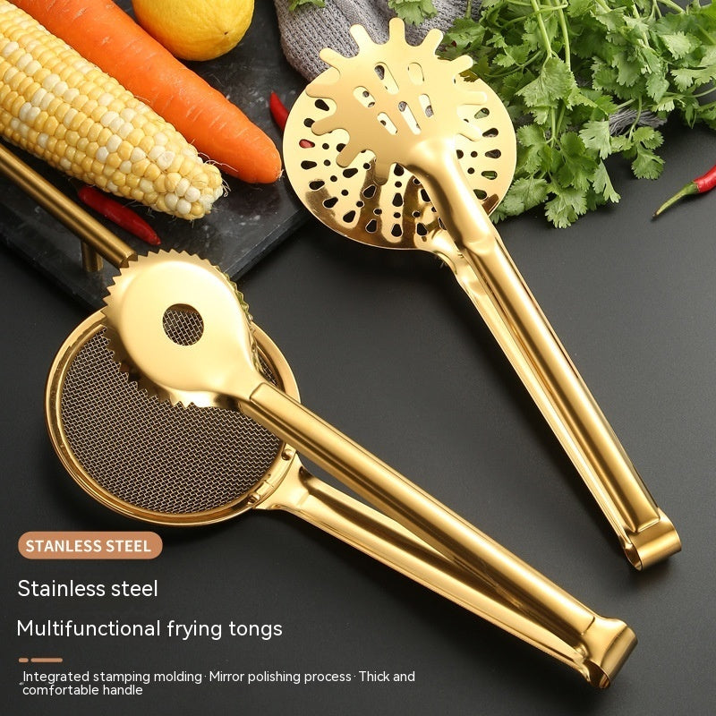 Stainless Steel Food Tongs – Frying & Food Filter Clip with Secure Grip