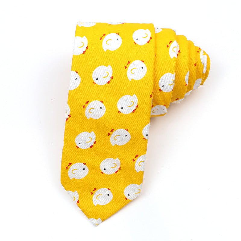 Cartoon Print Cotton Bow Tie – Casual Style