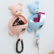 Bear Toothbrush Holder with Wall-Mounted Soap Dish – Cute Bathroom Organizer