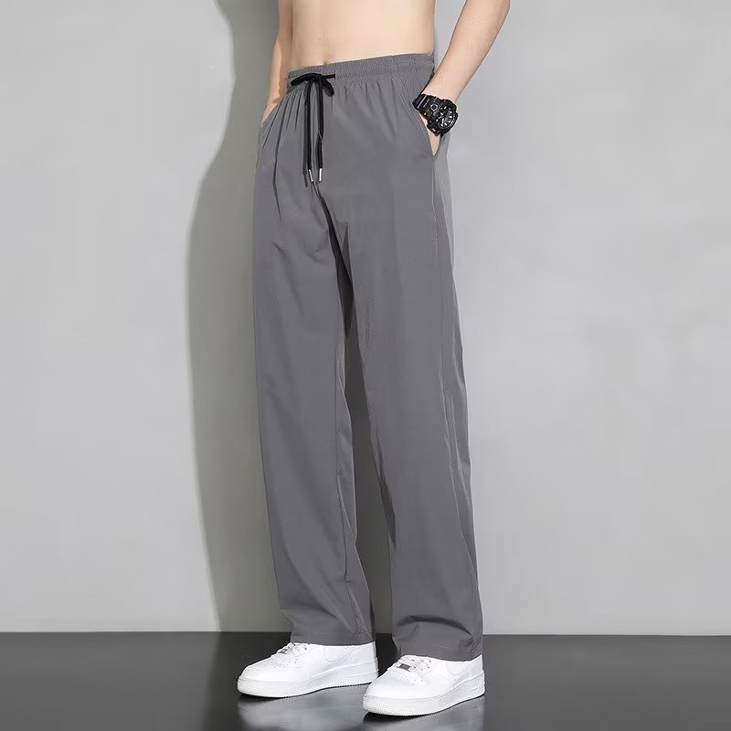 Men’s Straight Draping Elastic Waist Quick-Dry Casual Pants