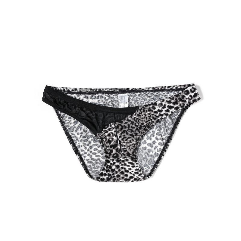 Men's Underwear Leopard Briefs Fashion Wild Men's Underwear Mesh Breathable Tide