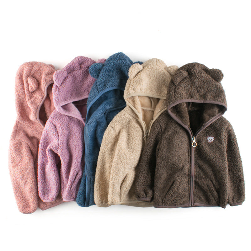 Korean Children's Coat Plus Cashmere Sweater Baby Clothes