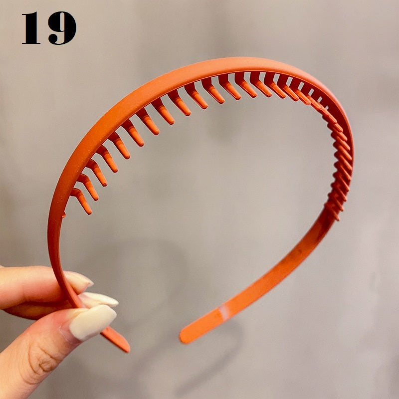 Simple Serrated Non-slip Solid Color Hair Headband