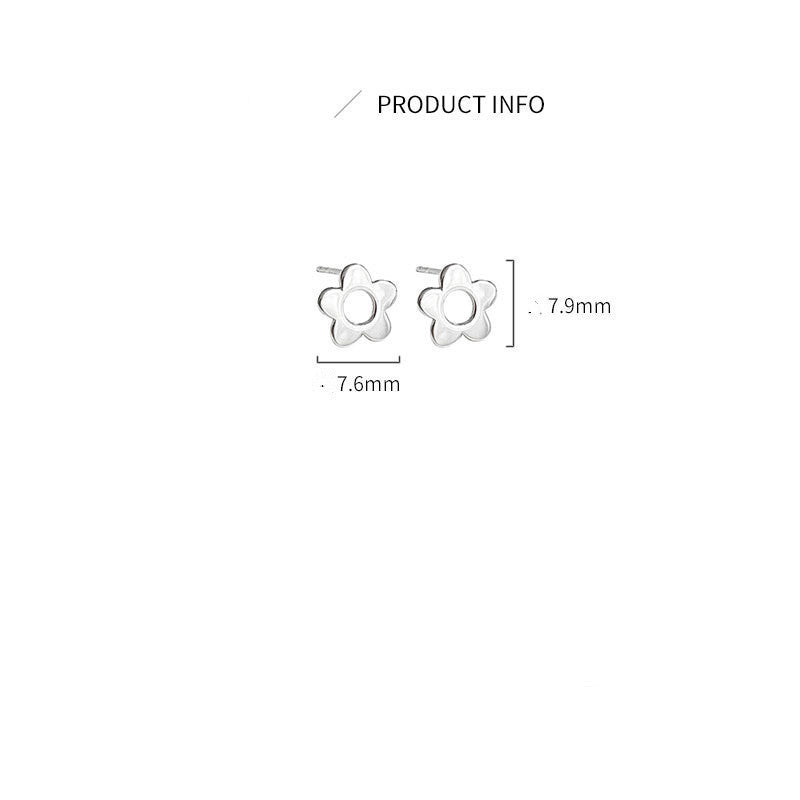 S925 Sterling Silver Flower Ear Studs Trendy Jewelry