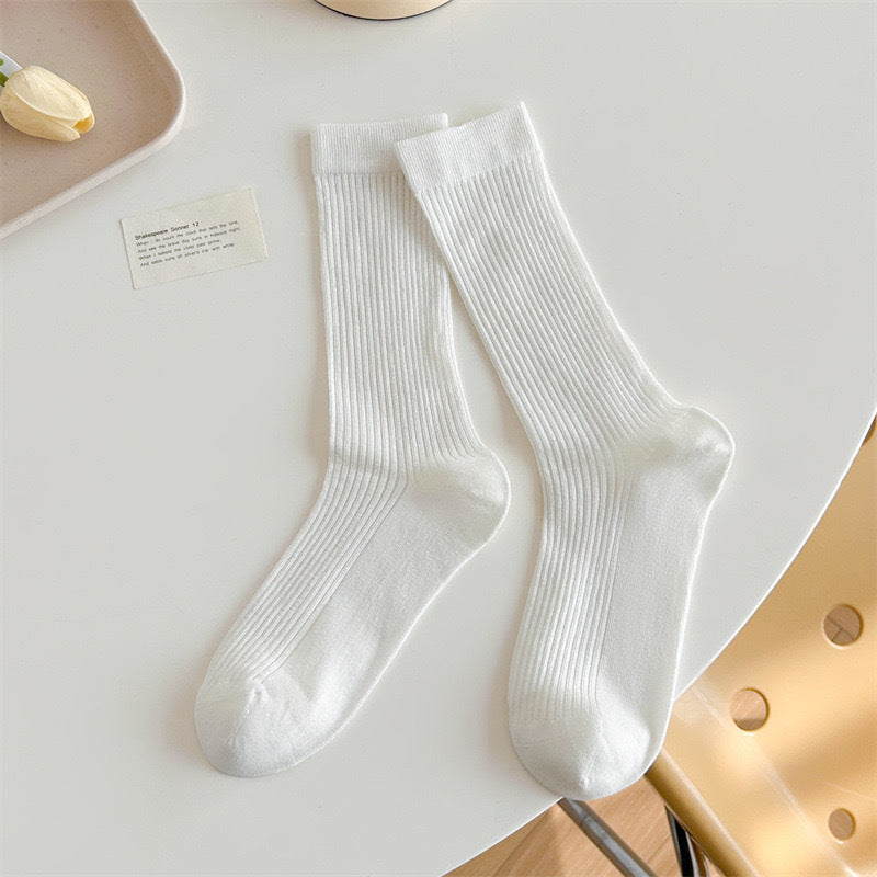 Seamless Tube Combed Cotton Striped Bunching Socks