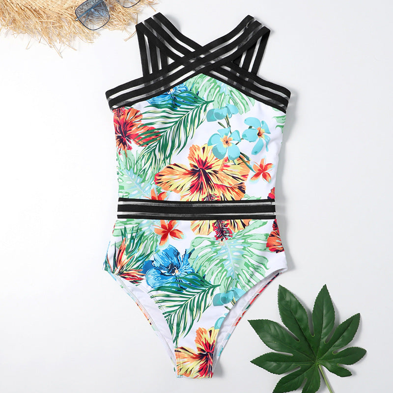 Women’s Floral One-Piece Swimsuit – Sexy Padded Swimwear