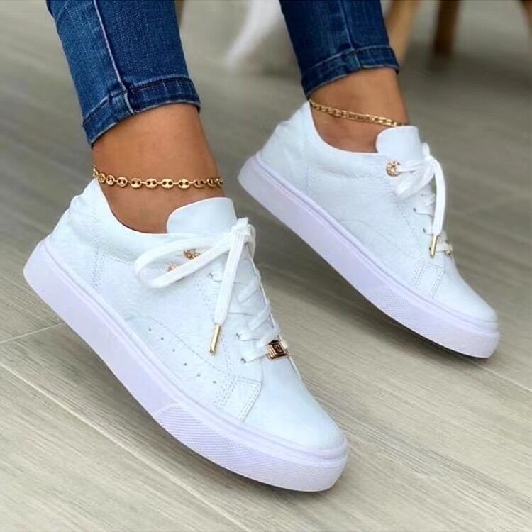 Casual Print Ladies Casual Shoes Front Lace-Up