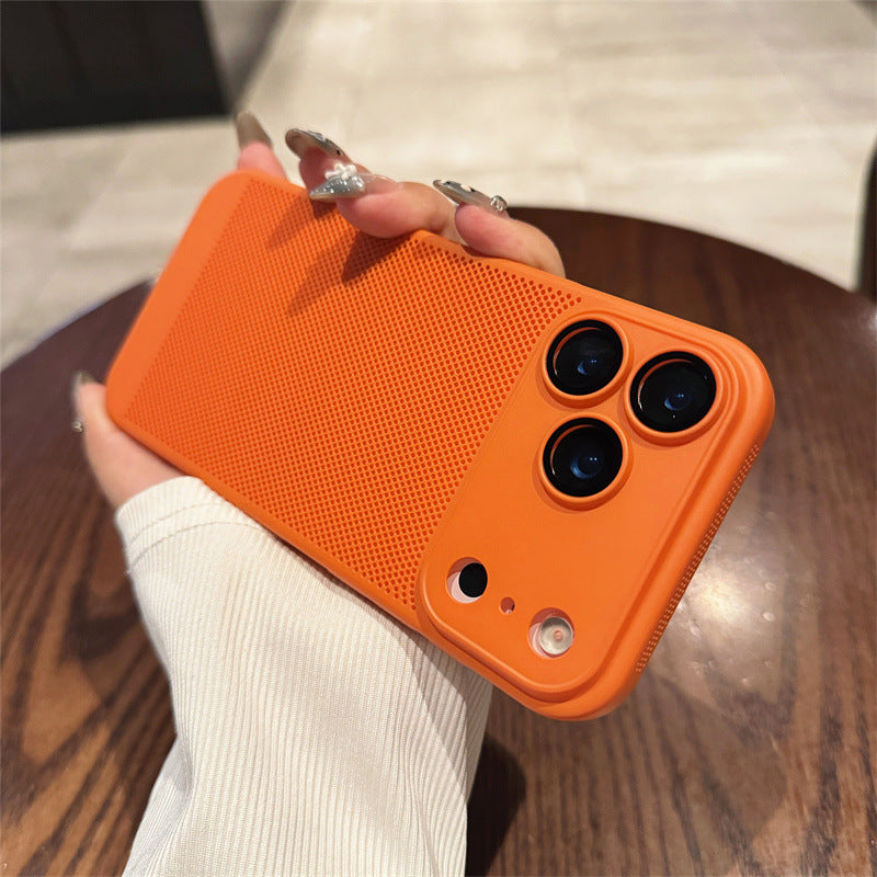 Heat Dissipation Mesh Phone Case with Lens Protector Breathable Frosted Cover for 17 Series