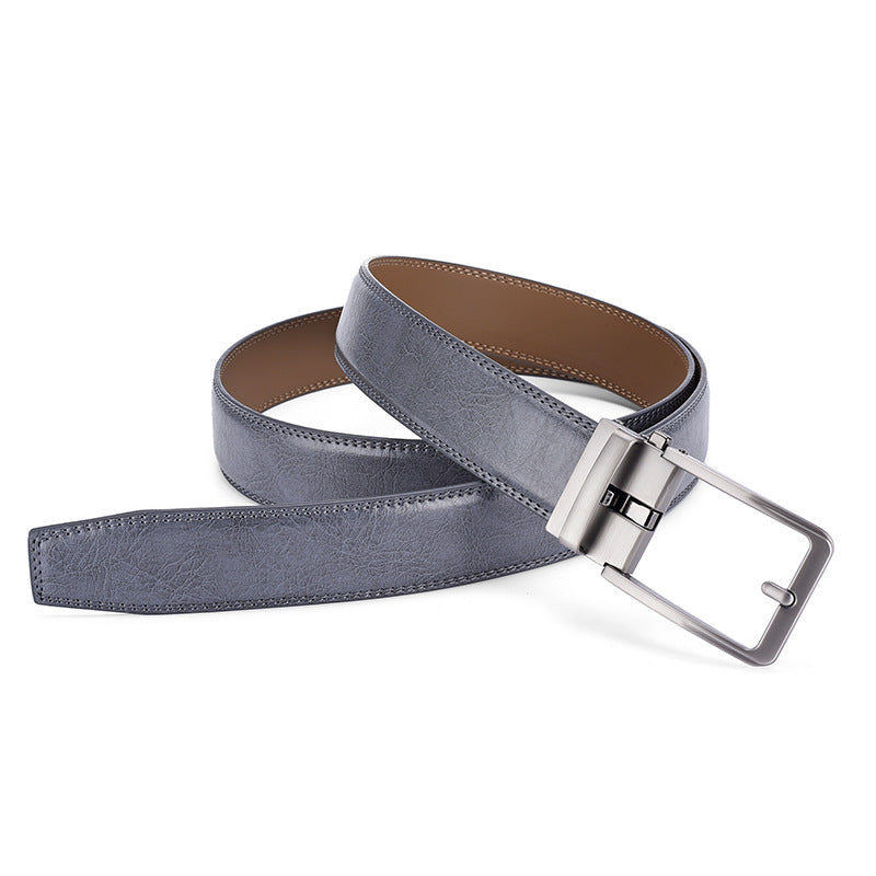 Men's Casual Leather Belt Slim Fit With Automatic Buckle