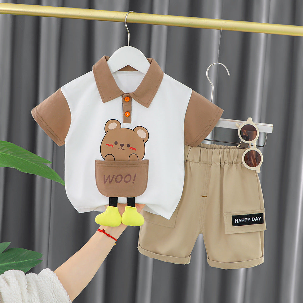 Boys' Summer Short Sleeve Shorts Suit