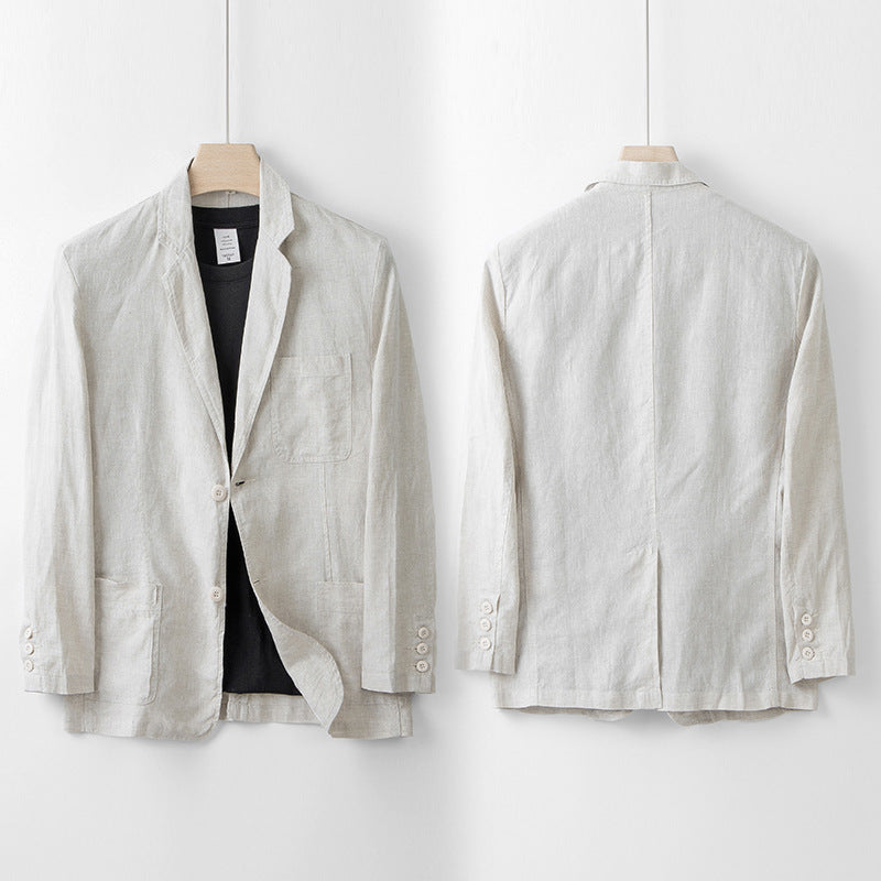 Men's Linen Suit Jacket Casual Small Suit Loose Casual Clothes