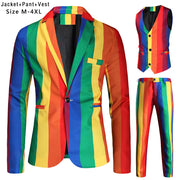 Christmas Printed Suit Men's Three-piece Suit