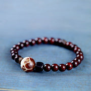 Simple All-match Natural Rosewood Double-ring Bracelet