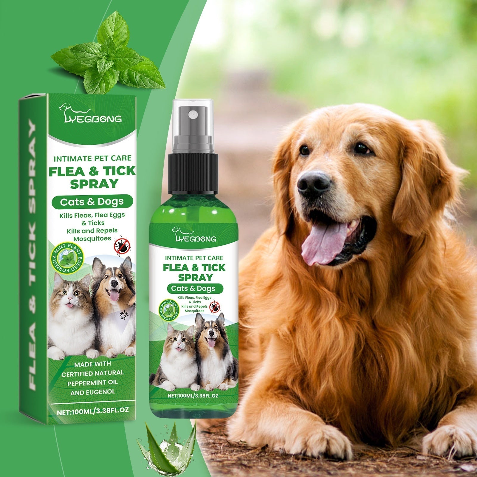 Dog Cat Hair Skin Insect Repellent Daily Gentle Cleaning Care Solution
