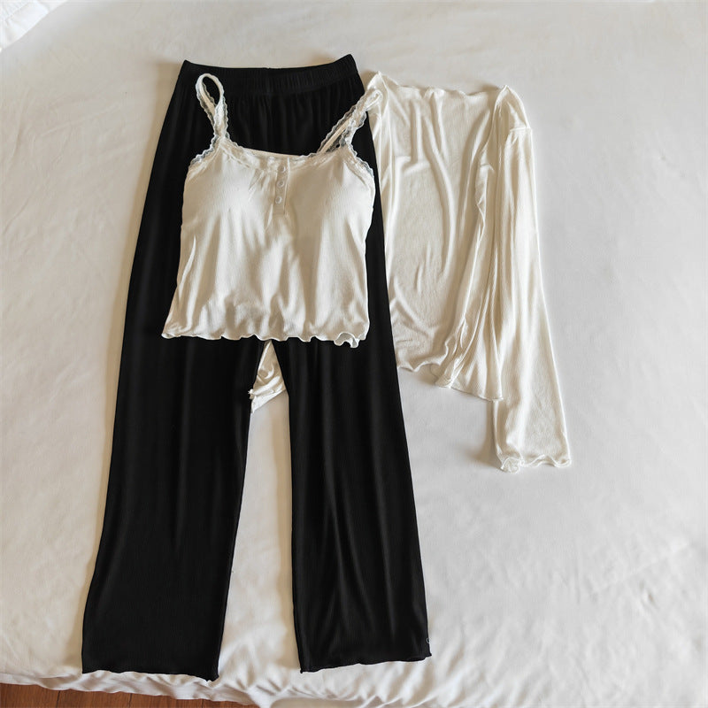 Women's Modal Pajama Set Relaxed Fit Cardigan Shorts