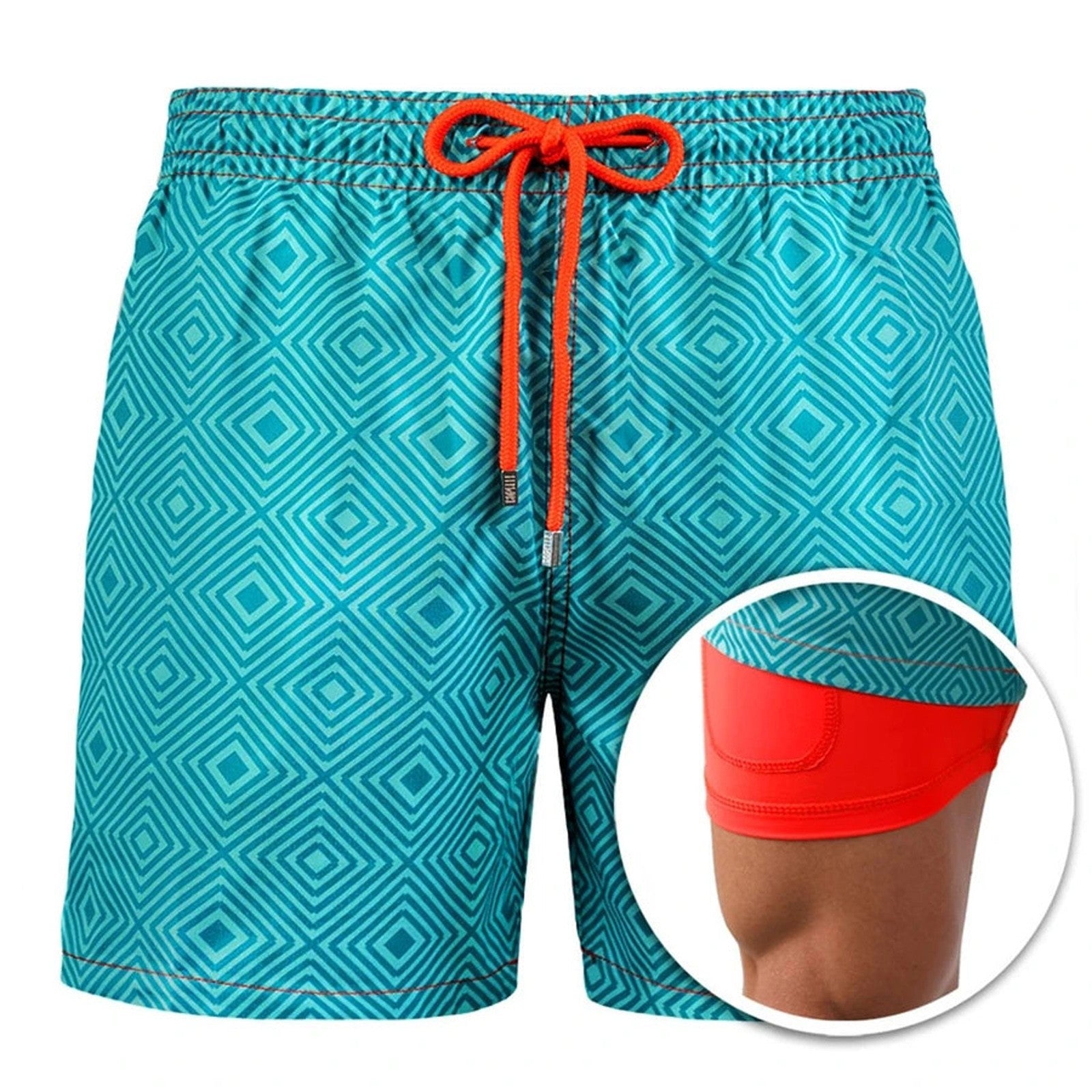 European And American Shorts Men's Beach Sports Pants Printed Double Shorts