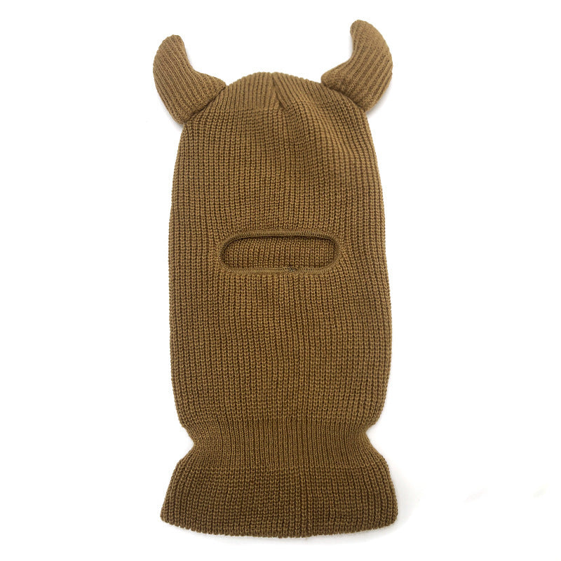 Halloween Wool Hat Horn Single Hole Headgear