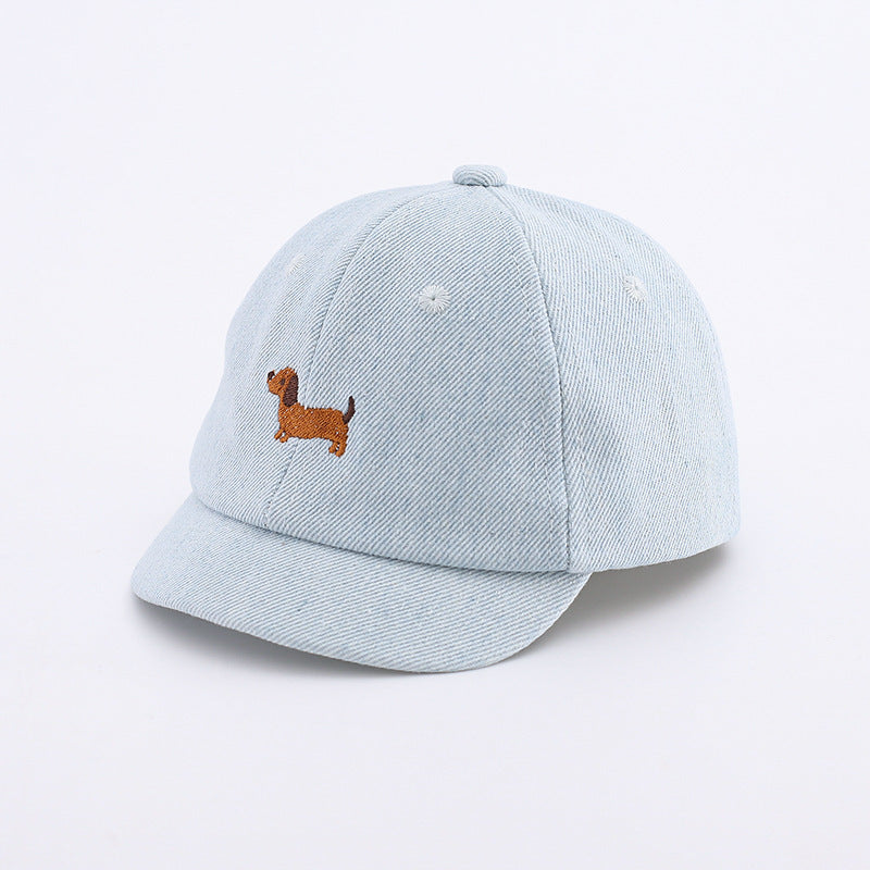 Babies' Spring And Summer Denim Puppy Cute Small-month Baseball Cap