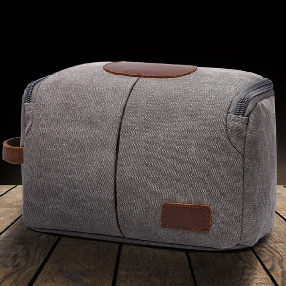 Medium Canvas Bag with Crazy Horse Leather – Durable, Wear-Resistant