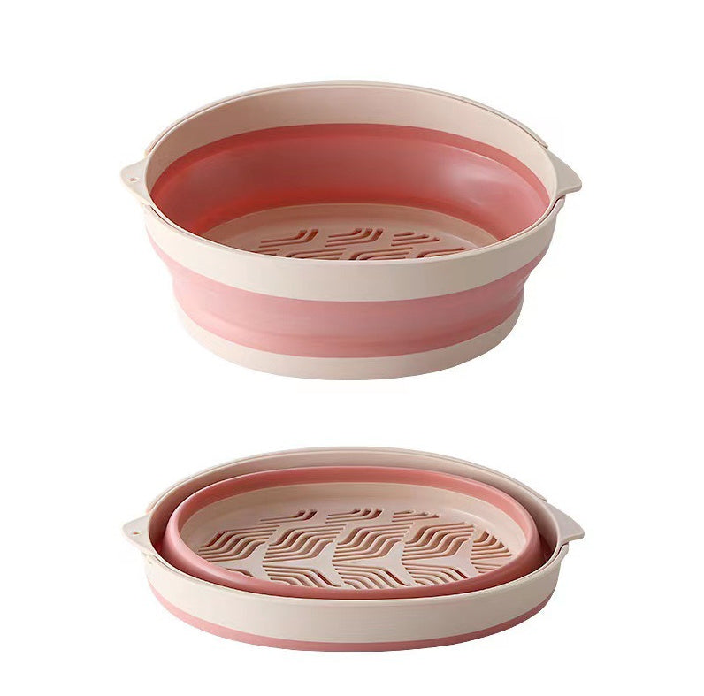 Telescopic Folding Kitchen Drain Basket with Handle – Foldable Vegetable Washing & Straining Basket
