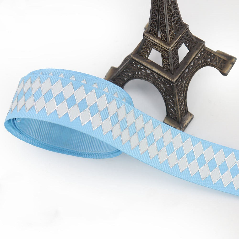 Bronzing Geometric Rib Ribbon – 25mm Decorative Craft Ribbon