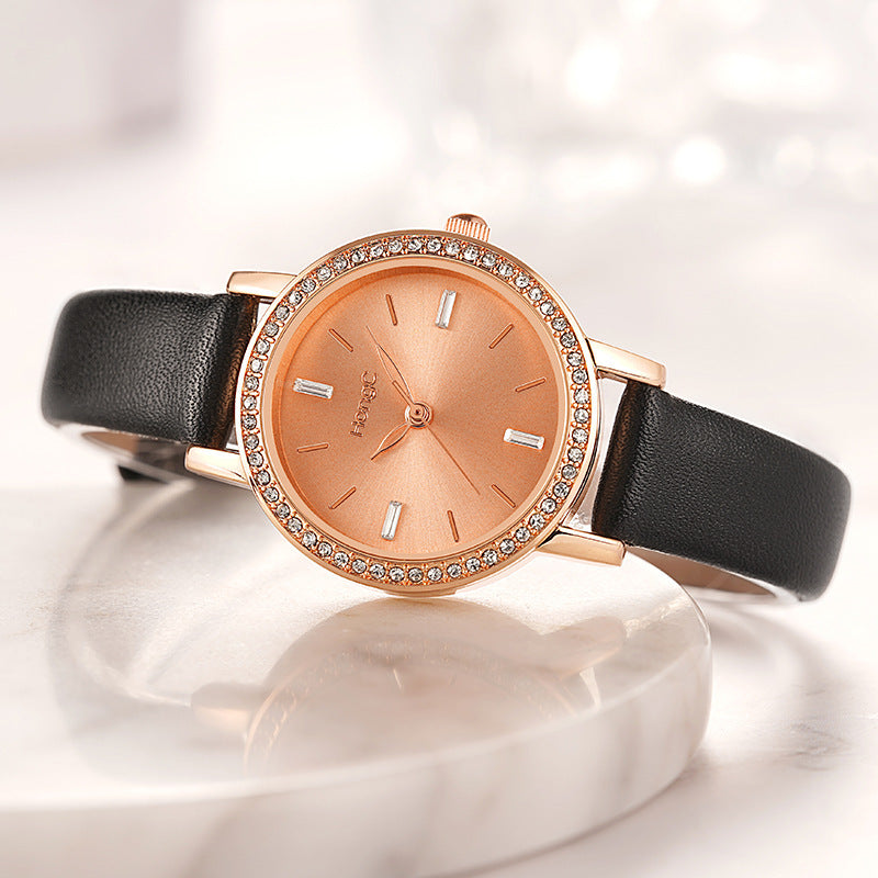 Women’s Fashion Diamond Quartz Watch with World Time